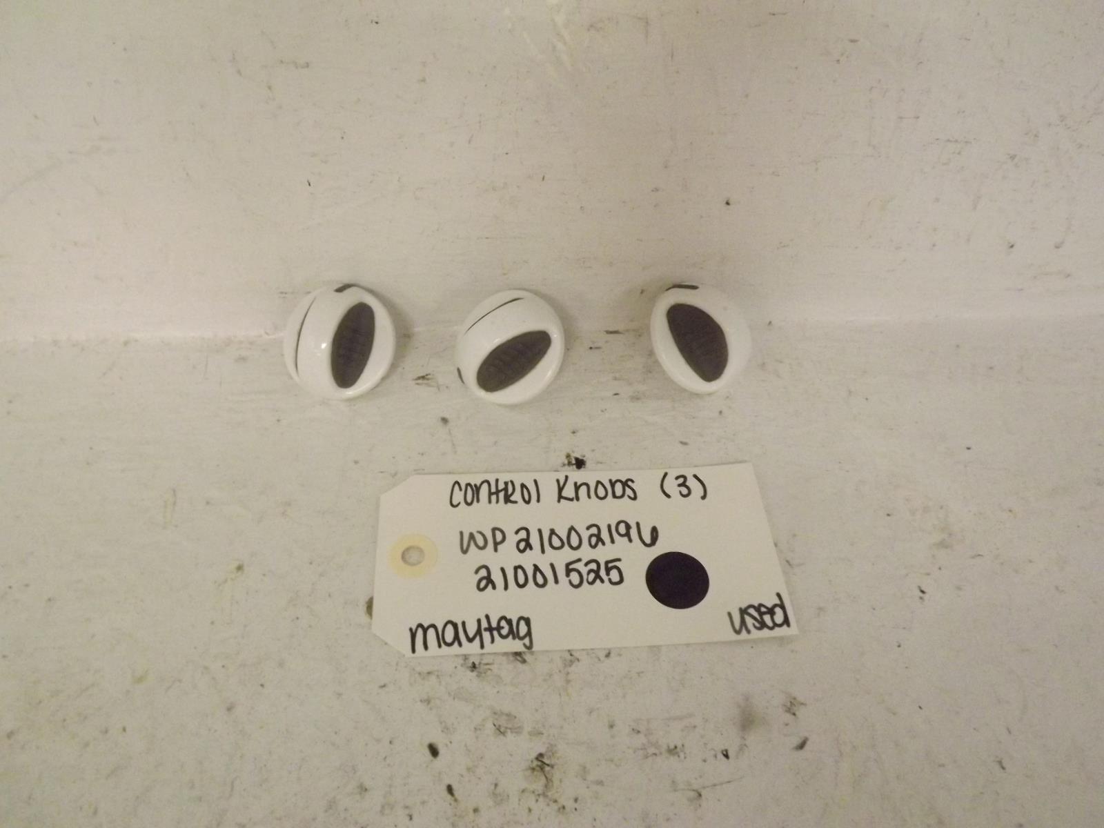 Maytag Washer WP21002196 21001525 Control Knobs (3) Used Maytag Washer WP21002196 21001525 Control Knobs (3) Used